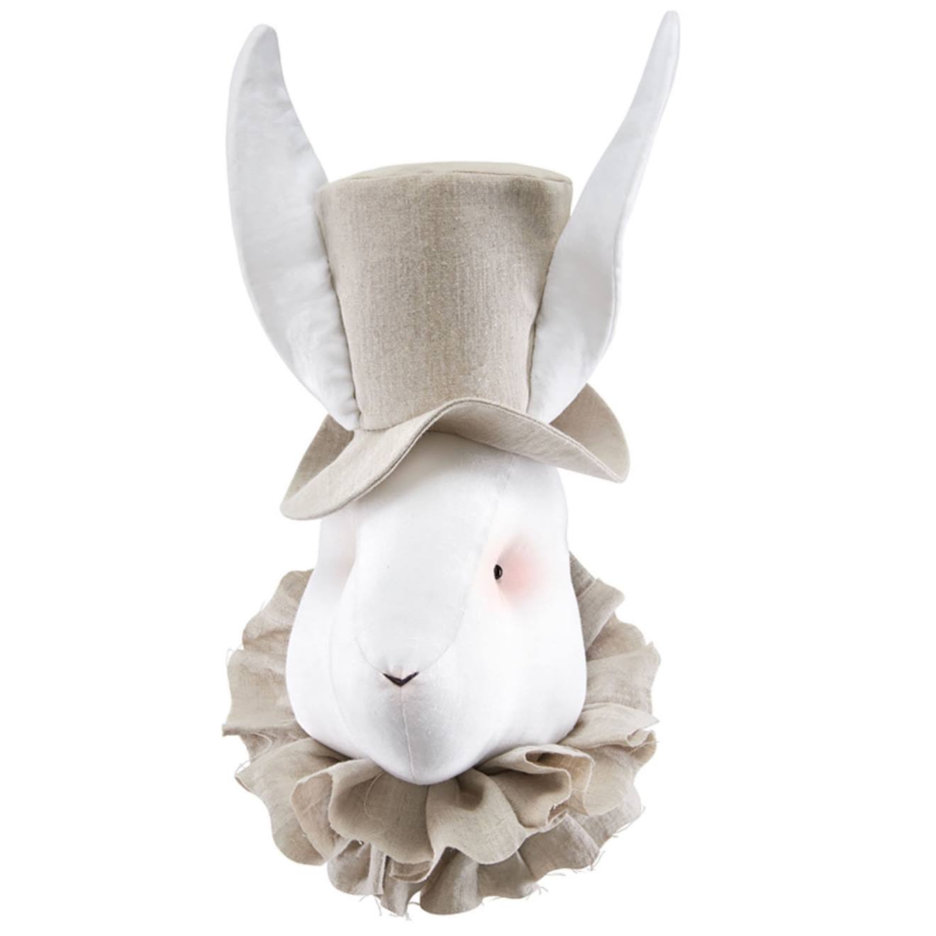 Trophée Mural Enfant En Lin Monsieur Lapin Beige, Mr Lapin