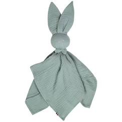 Jouet-Premier âge-Doudou lapin  en gaze de coton jeanne