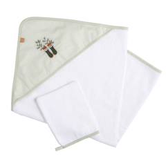 -Cape de bain plus gant en coton - botanica