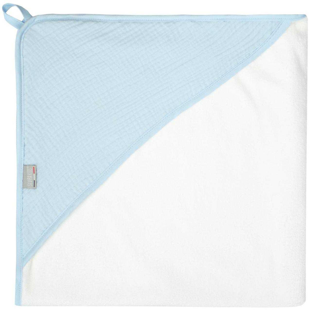 Cape De Bain En Gaze De Coton Jeanne Bleu