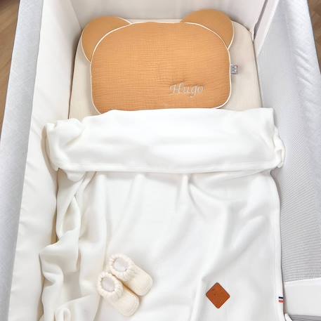 Oreiller bébé plat ourson en gaze de coton jeanne Beige+Blanc+Camel+Écru+Gris clair+Terracotta+Vert de gris+Vieux rose 20 - vertbaudet enfant 