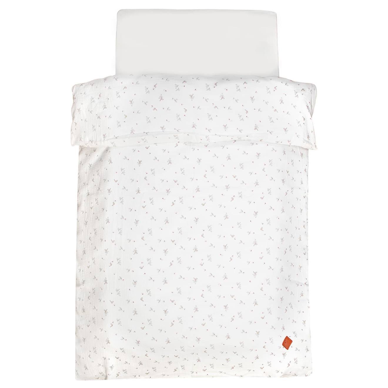 Housse De Couette En Gaze De Coton Melody Blanc Imprimé Minimaliste