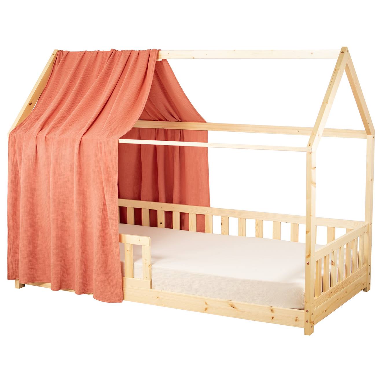 Ciel De Lit Cabane En Gaze De Coton Solo 360 Cm Terracotta