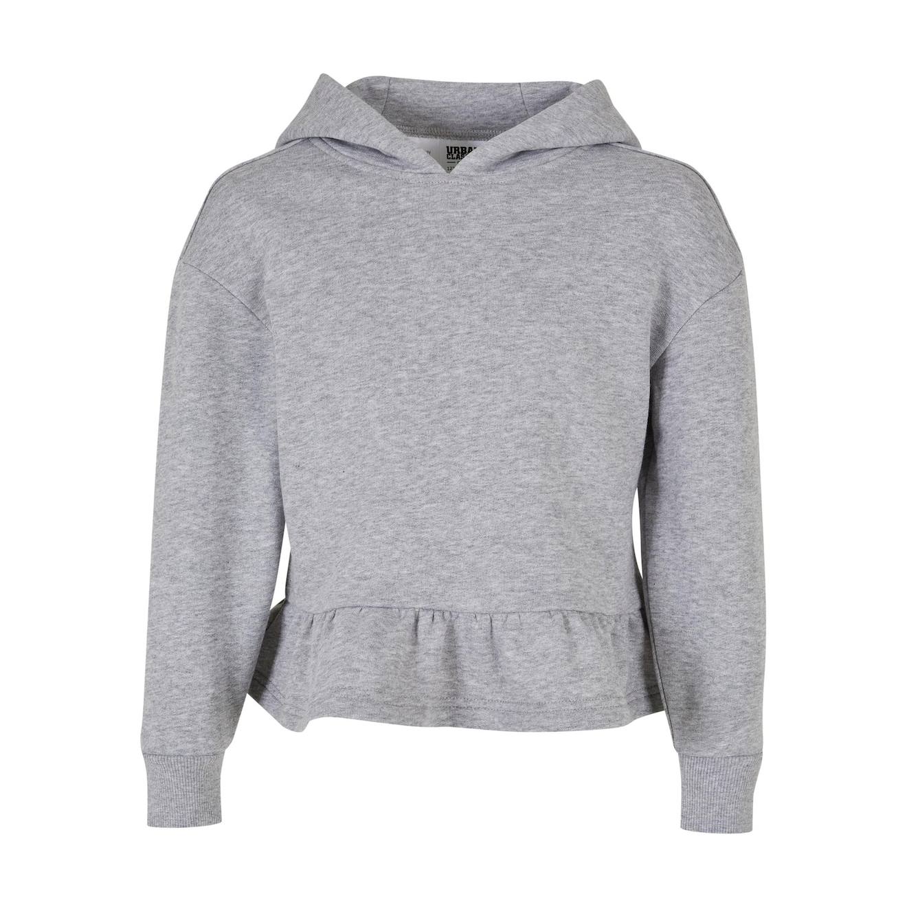 Sweat À Capuche Coton Bio Volants Gris