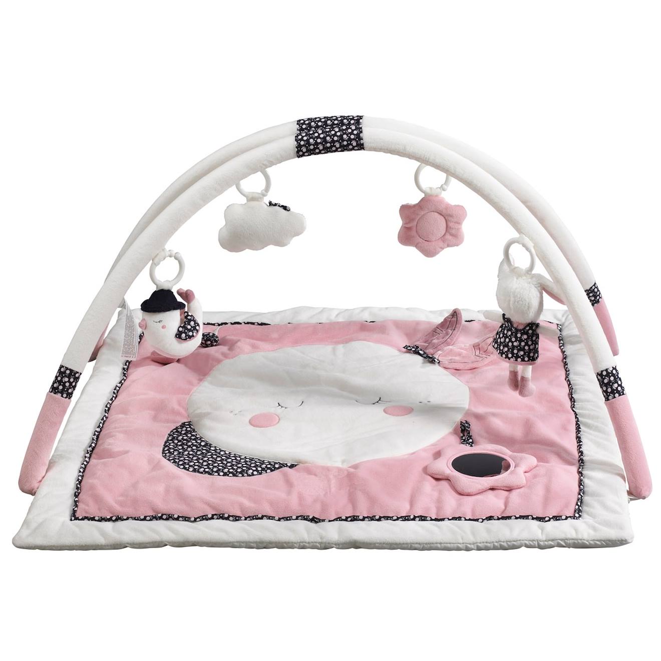 Tapis D'éveil Bébé Lune En Polyester Rose