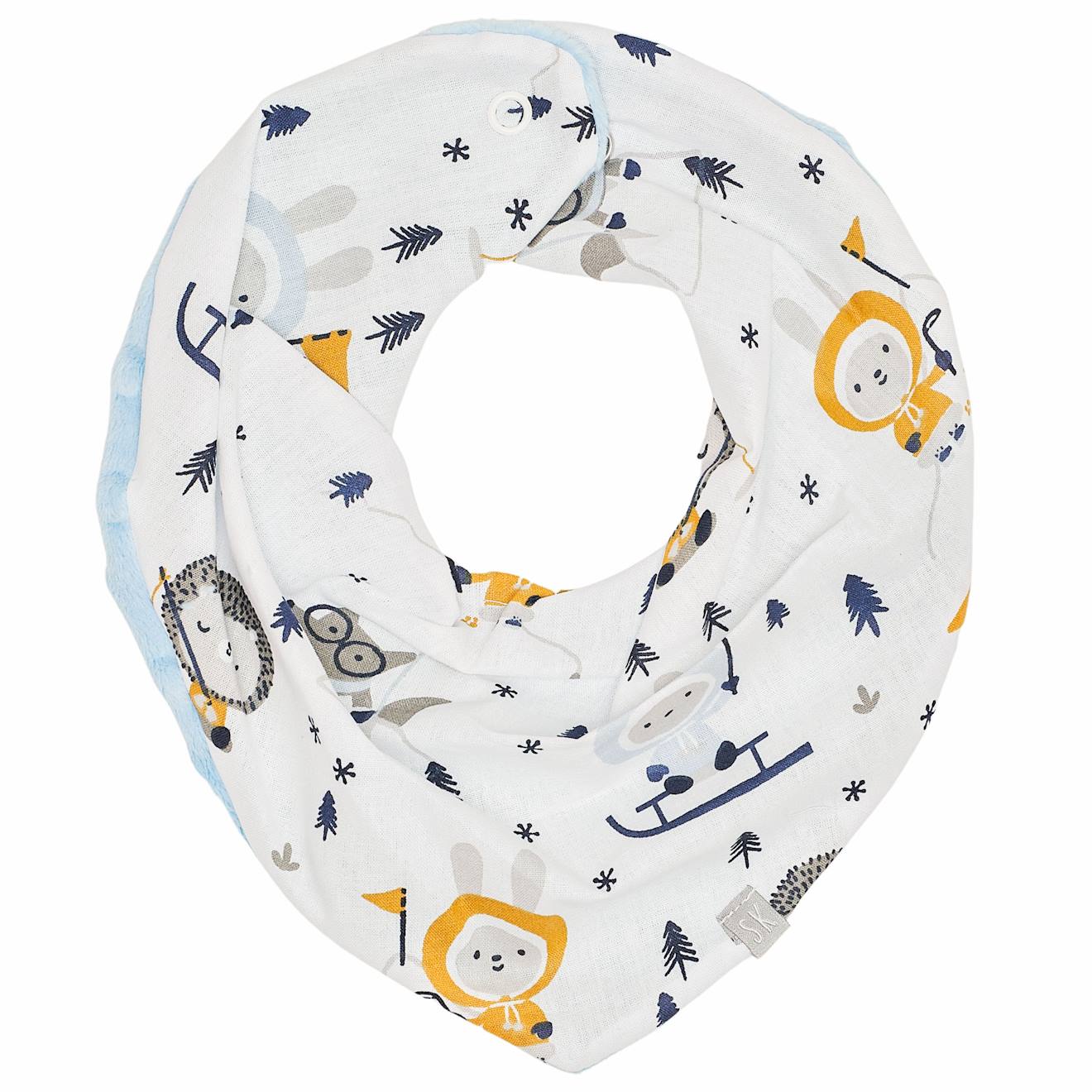 Bavoir Bandana Cache-cou Réversible Eskimo Bleu