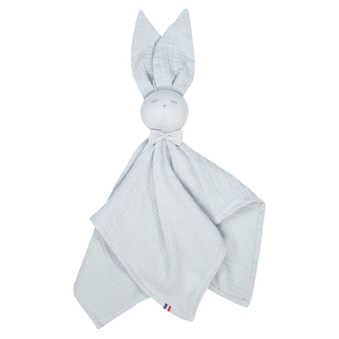 Doudou Lapin En Gaze De Coton Jeanne Gris