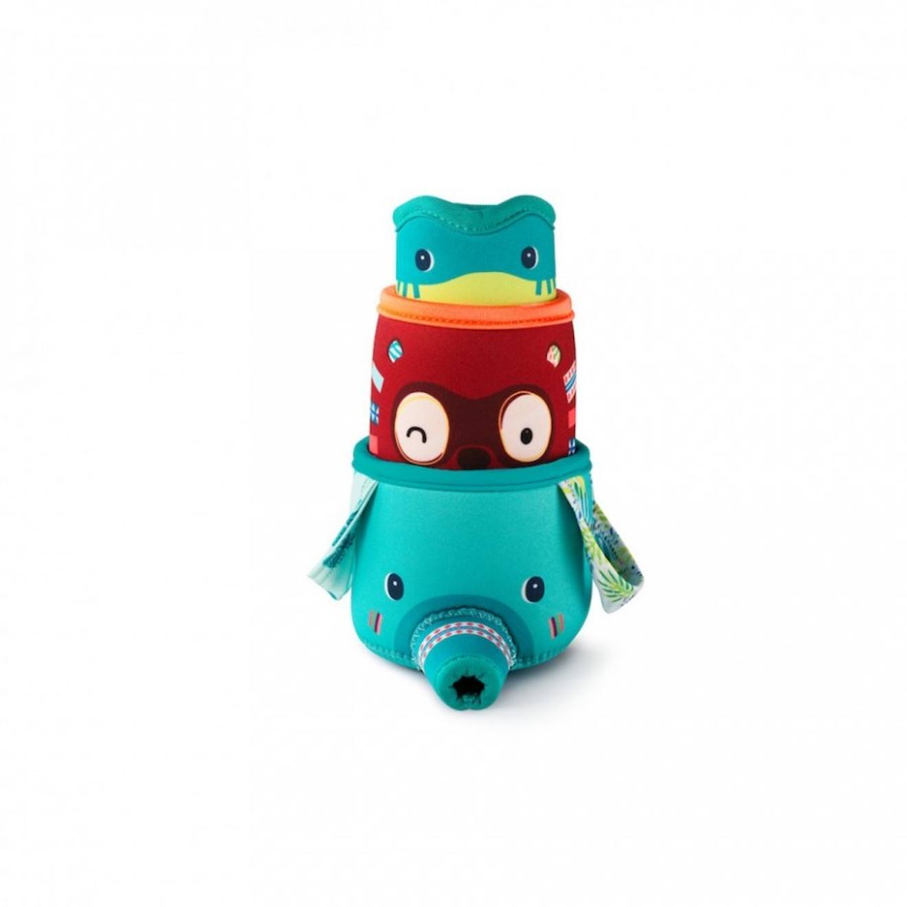 3 Gobelets De Bain Jungle Bleu