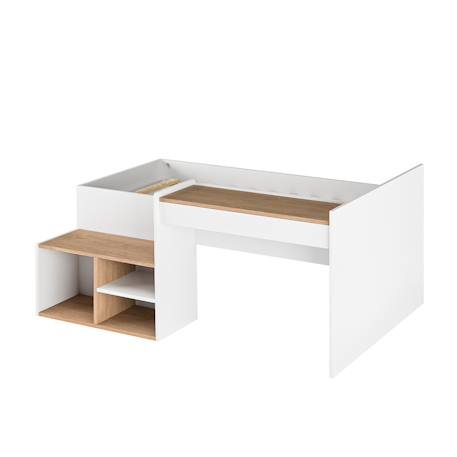 Pack lit combiné avec bureau et matelas boruto Blanc et noisette 5 - vertbaudet enfant 