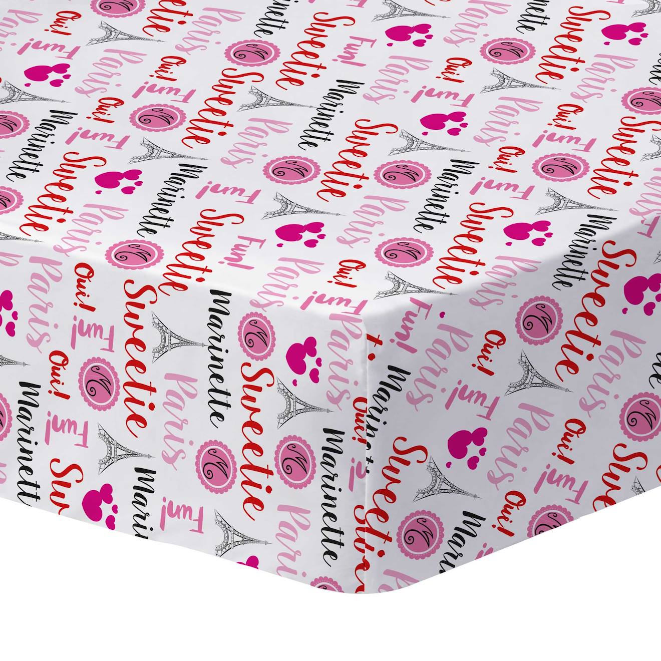 Drap Housse Imprimé 100% Coton, Miraculous Heroine Rouge