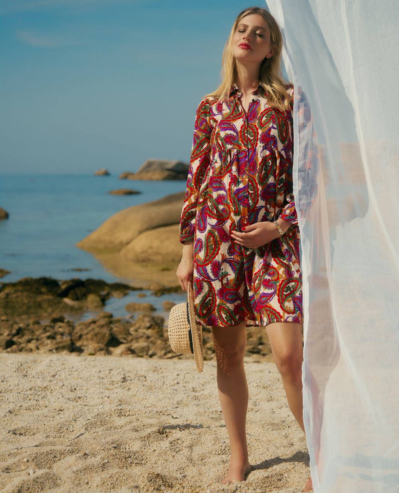 Robe Chemisier De Grossesse Et D'allaitement Soledad Multicolore