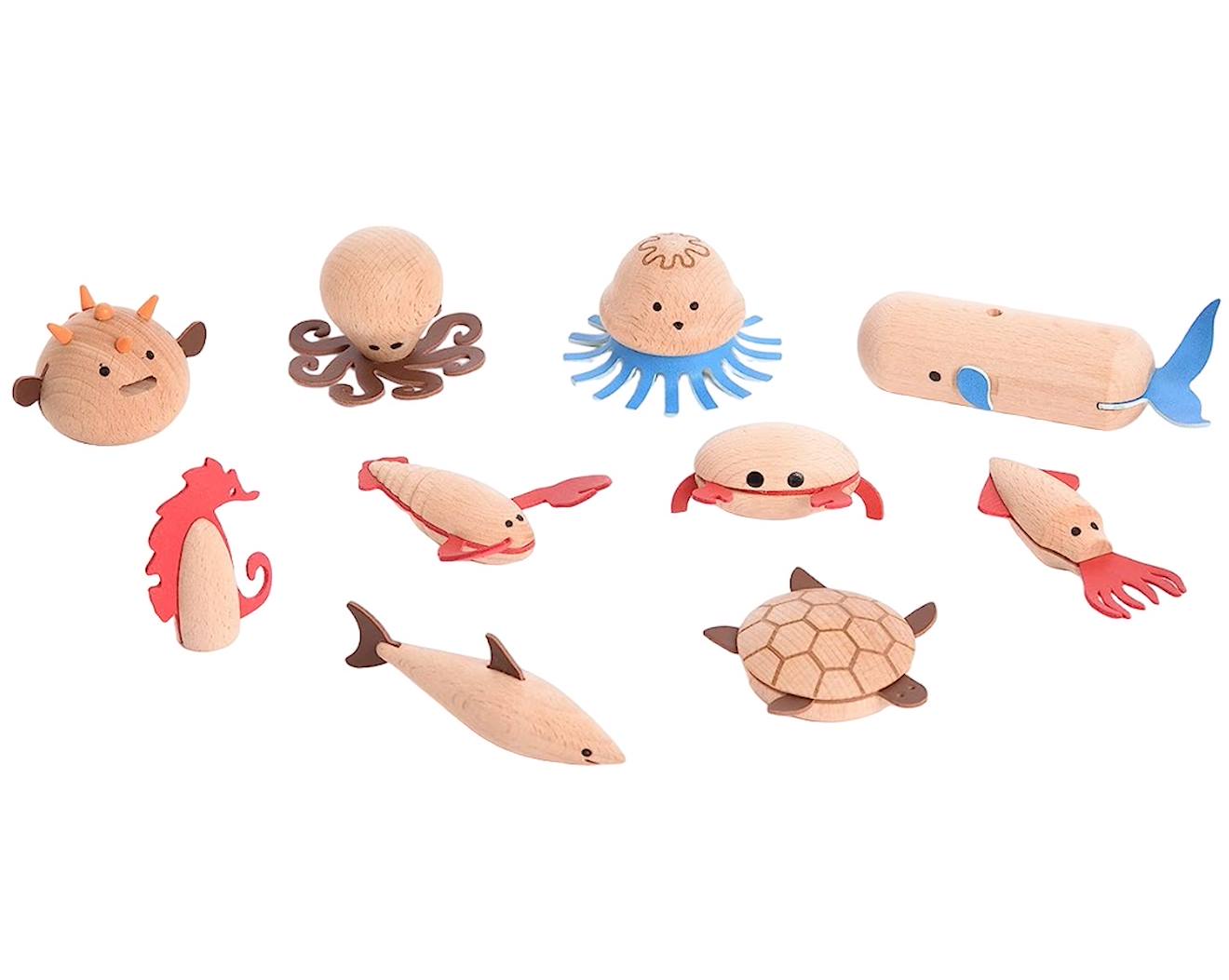 Créatures Marines En Bois Beige