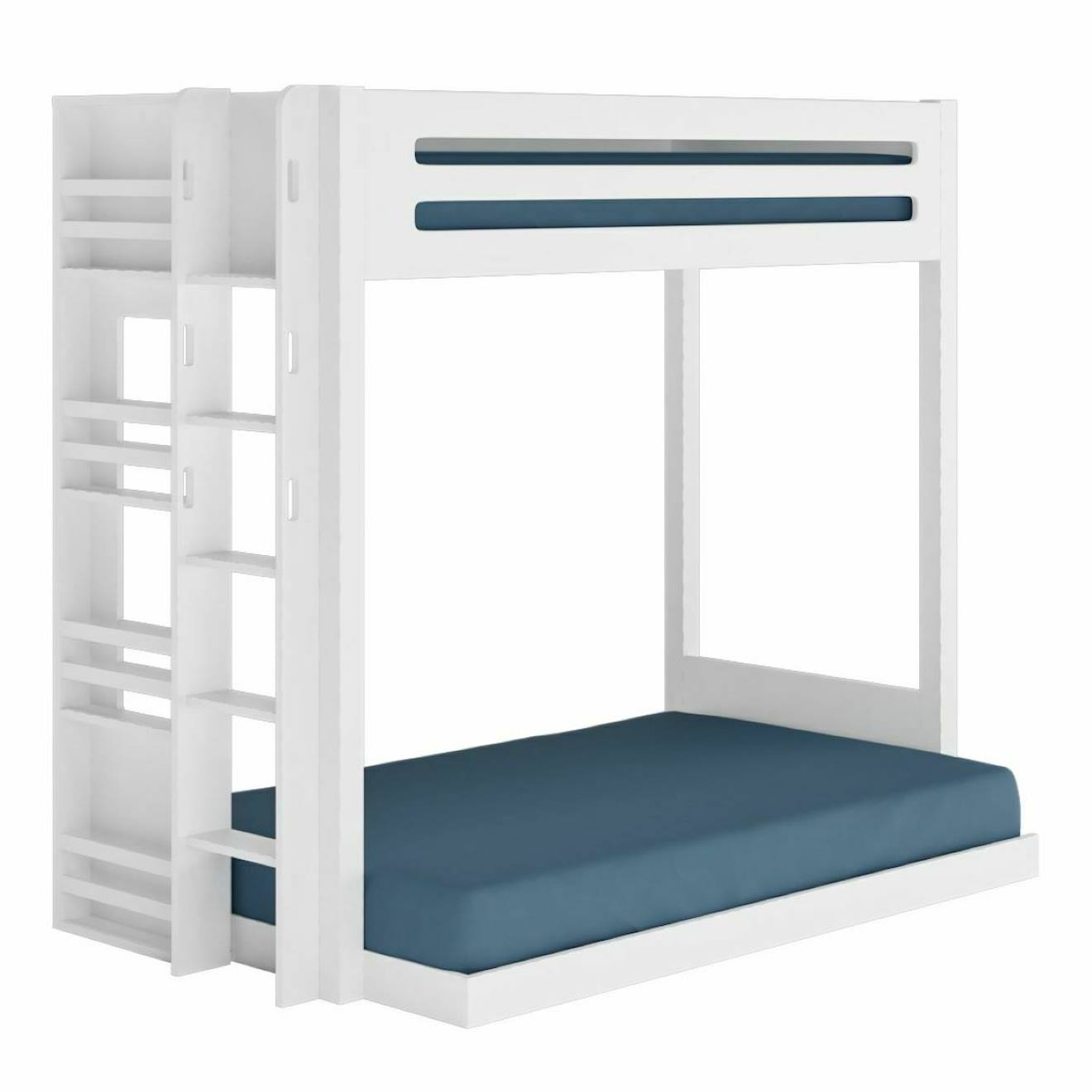 Pack Lit Superposé Montessori Avec Matelas Bois Massif Isa Blanc