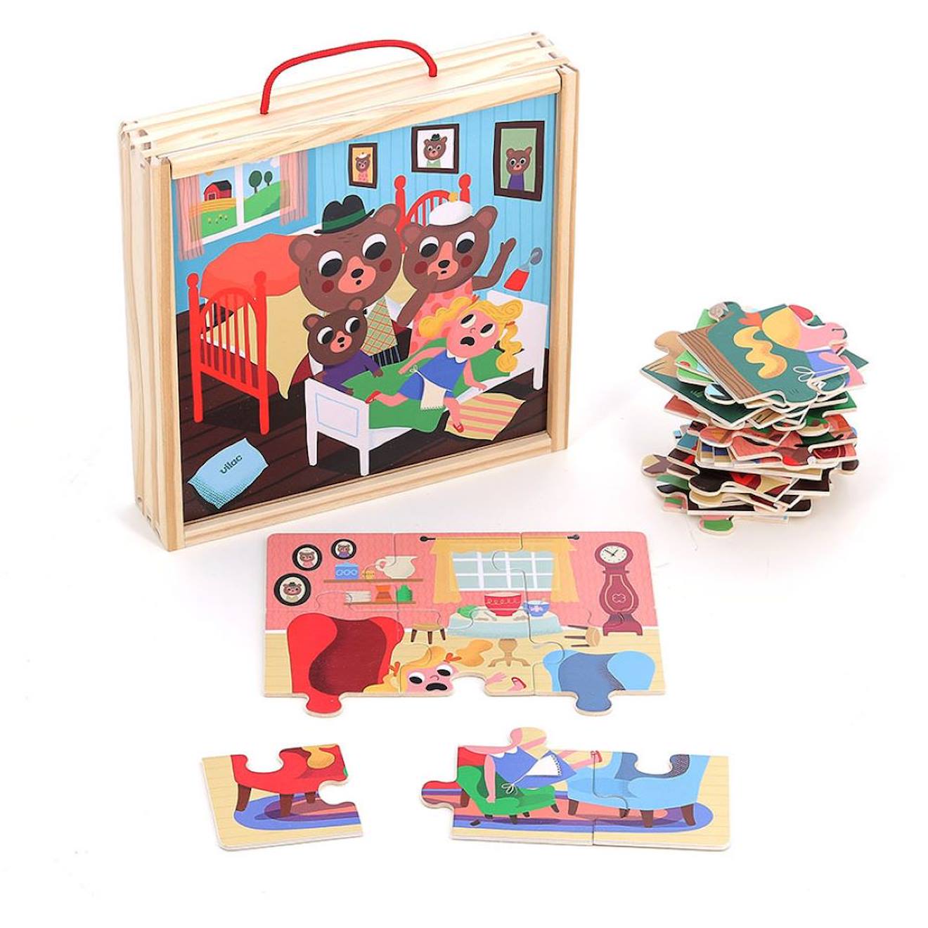 Vilac - 4 Puzzles Boucle D'or Bleu