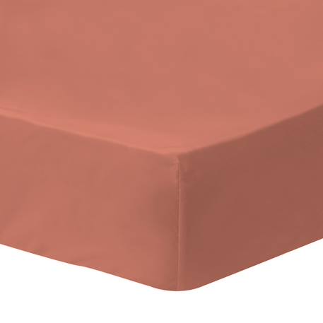 Drap-housse uni en coton, coton lavé Blanc+Bleu nuit+Bleu orage+Caramel+Chocolat+Lichen+Lie de vin+Lin+Miel+Nude+Terre cuite 28 - vertbaudet enfant 