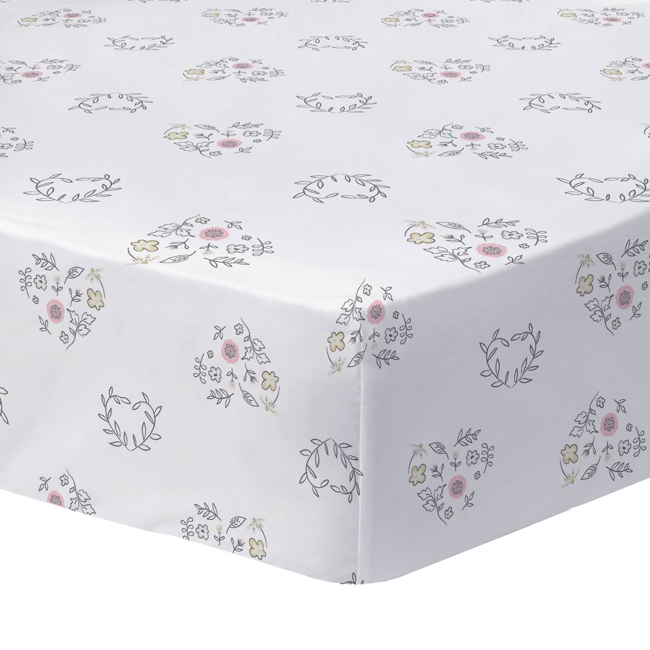 Drap-housse Imprimé 100% Coton, Disney Home Les Aristochats Champêtre Blanc