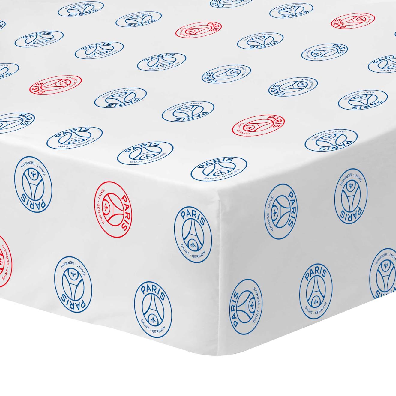 Drap-housse Imprimé 100% Coton, Psg Classic Blanc