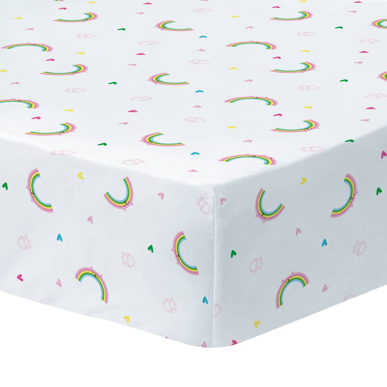 Drap-housse Imprimé 100% Coton, Gabby Et La Maison Magique Garden Blanc
