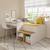 Pack lit combiné avec bureau et matelas boruto Blanc et noisette 6 - vertbaudet enfant 