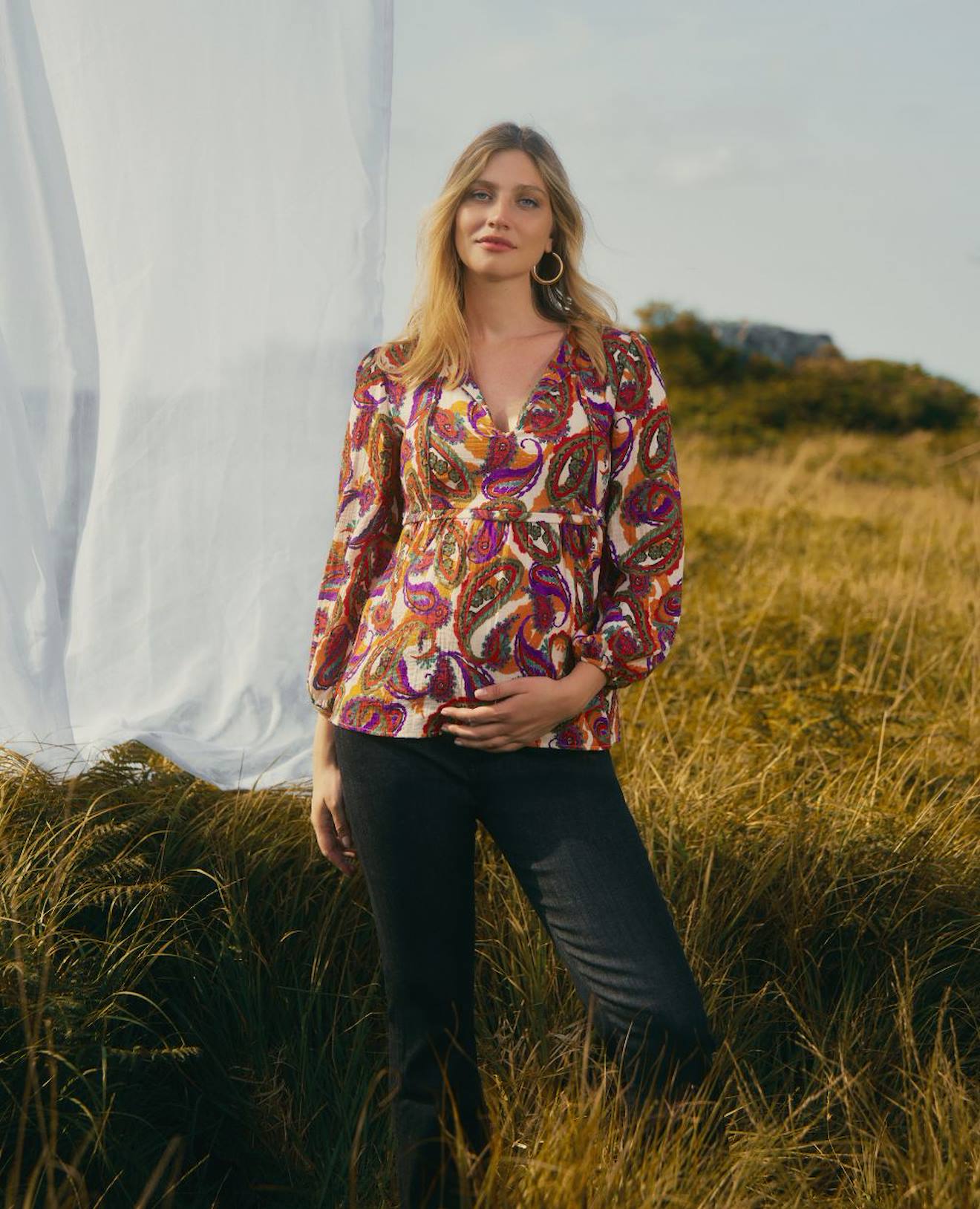 Blouse Manches Ballon Latina Multico