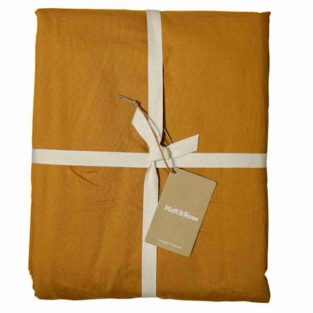 Drap-housse uni en coton, coton lavé Blanc+Bleu nuit+Bleu orage+Caramel+Chocolat+Lichen+Lie de vin+Lin+Miel+Nude+Terre cuite 11 - vertbaudet enfant 