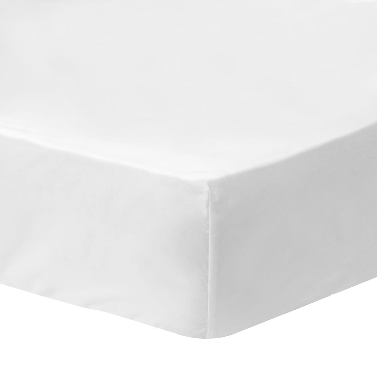 Drap-housse Uni 100% Coton, Douce Nuit Blanc