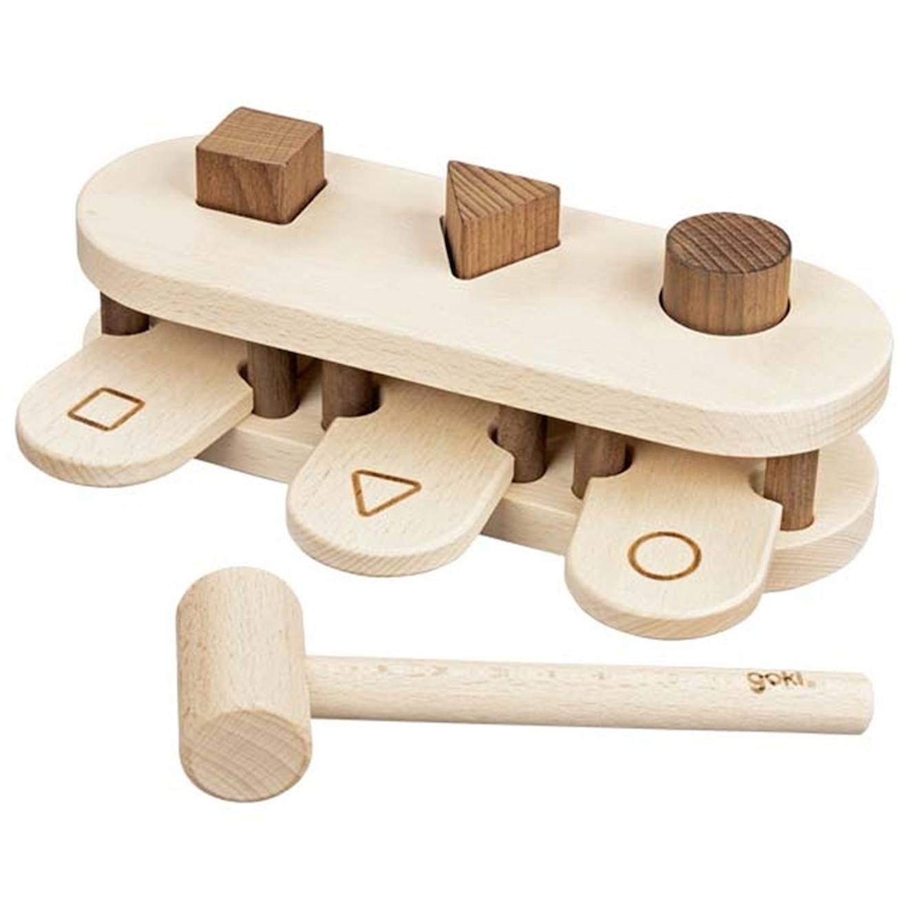 Goki - Banc À Marteler En Bois Beige