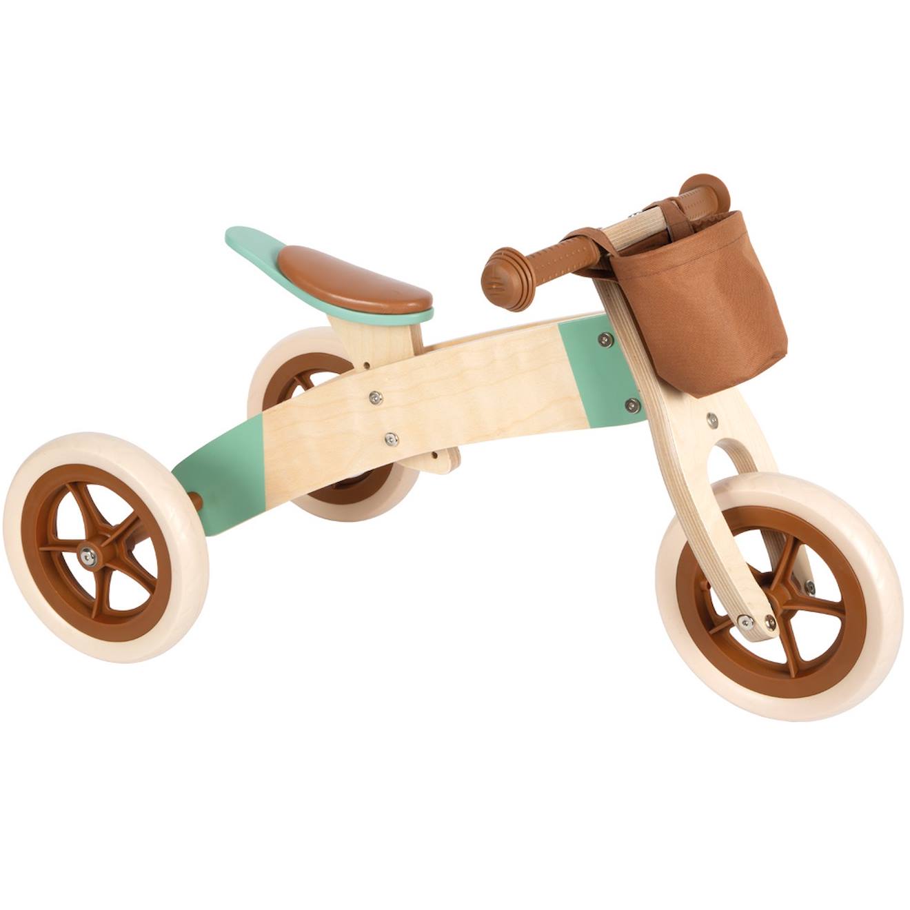 Draisienne Tricycle 2 En 1 Maxi Brun Caramel Marron (Small Foot) - Image 2