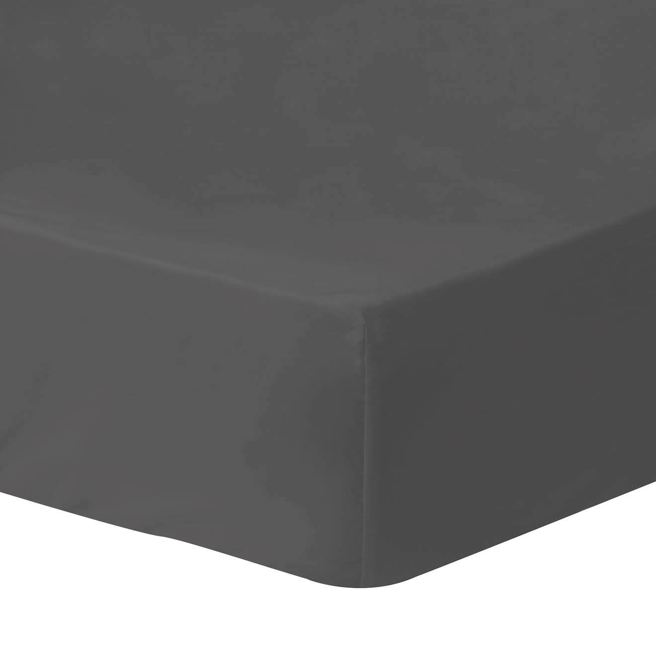 Drap-housse Uni En Coton, Coton Lavé Anthracite
