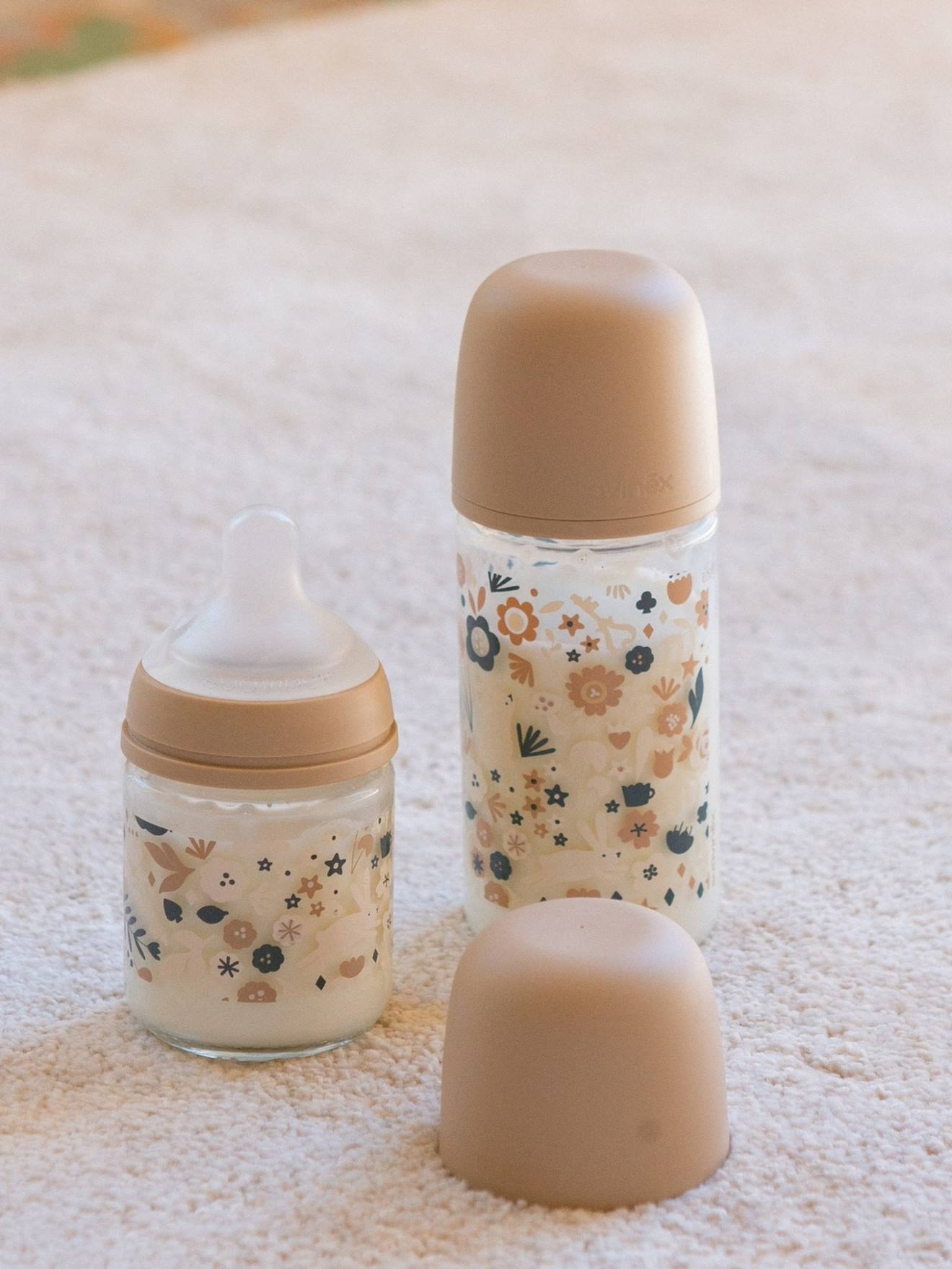 Biberon verre 240ml tétine SXPro M - Wonderland beige