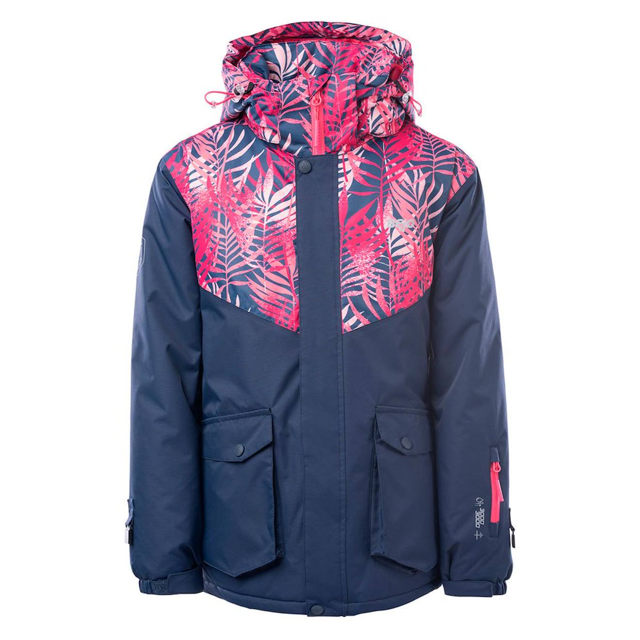 Blouson De Ski Synthétique Yuki Bleu Foncé / Rose Vif