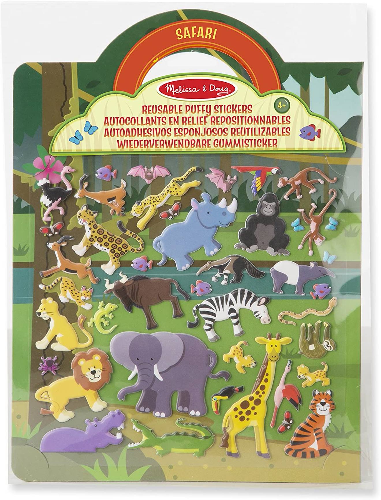 Livret D'autocollants Reliefs Repositionnables Jungle Jaune