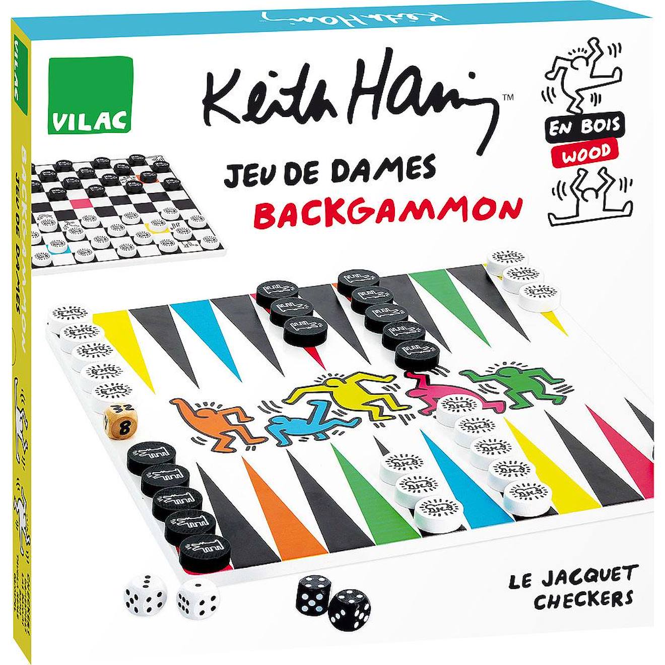 Jeu De Dames Backgammon Keith Haring Blanc