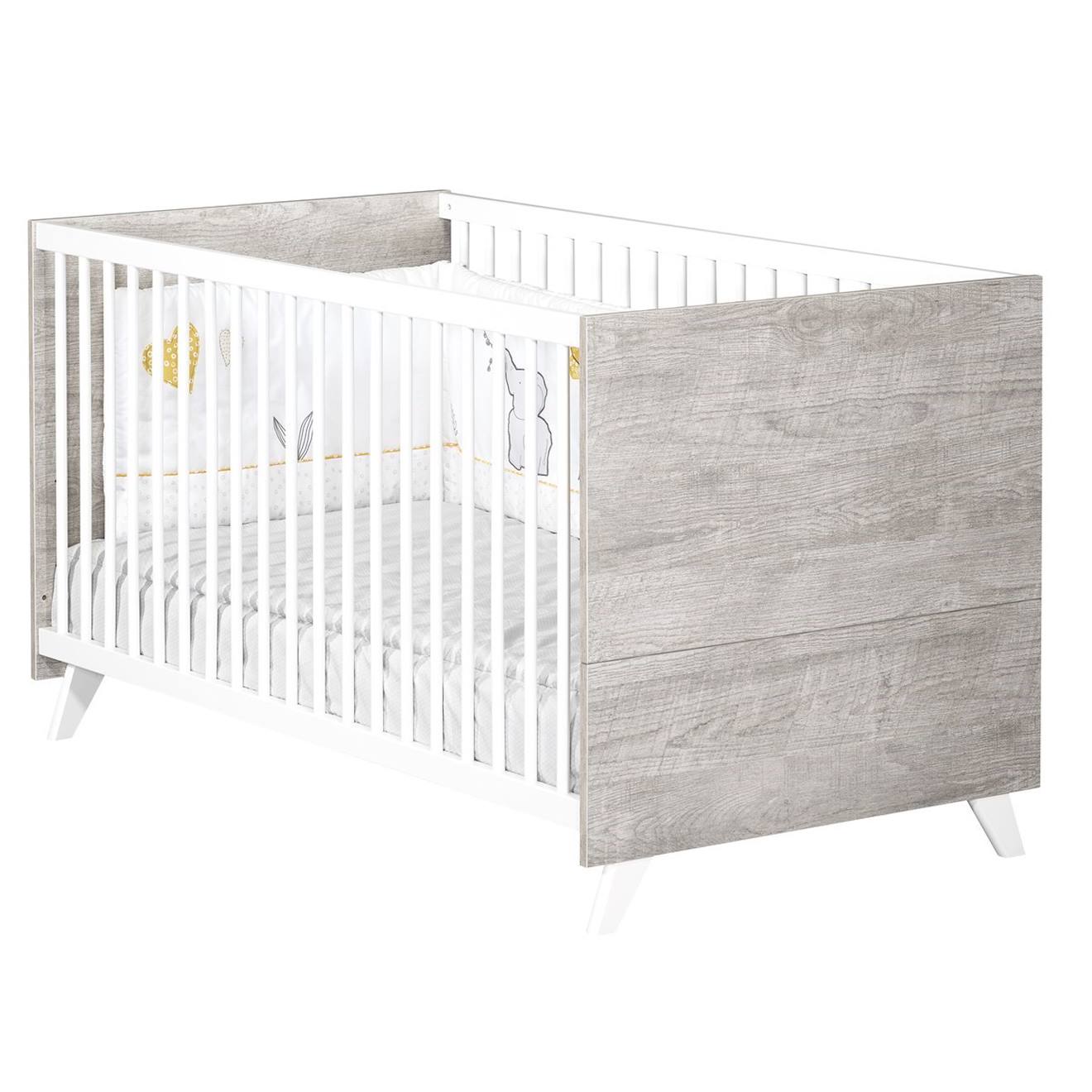 Baby Price - Lit Bébé Évolutif En Bois Blanc/gris