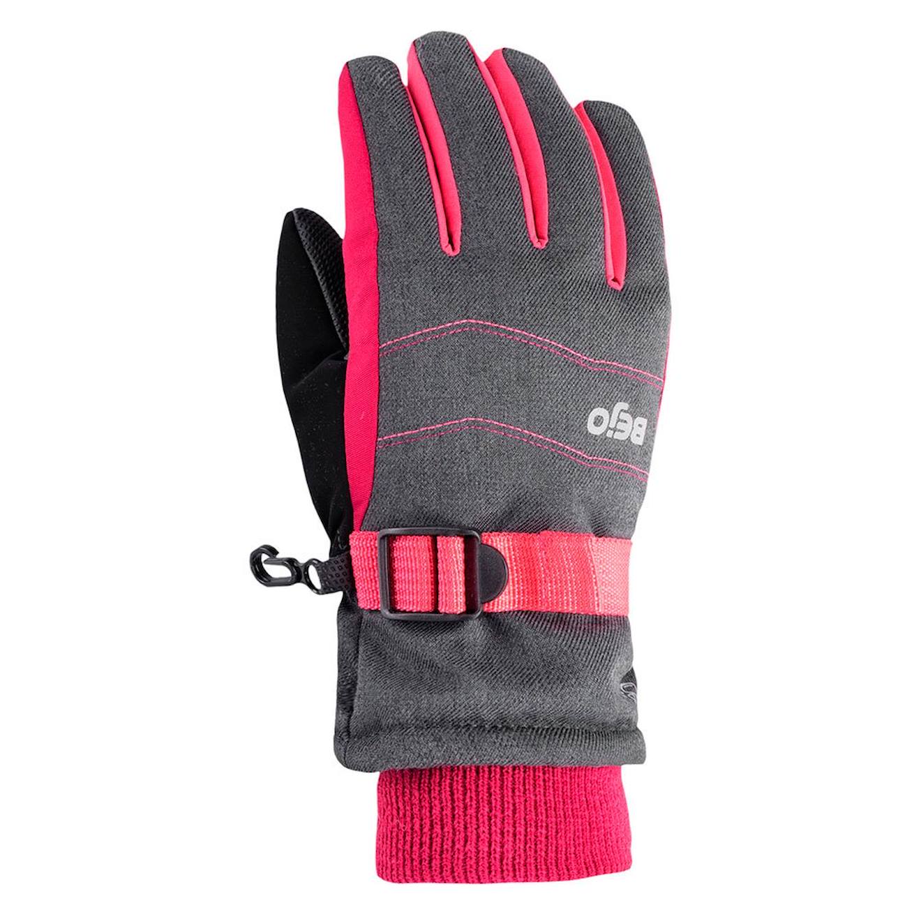 Gants De Ski Synthétique Osian Gris Foncé Chiné / Chèvrefeuil