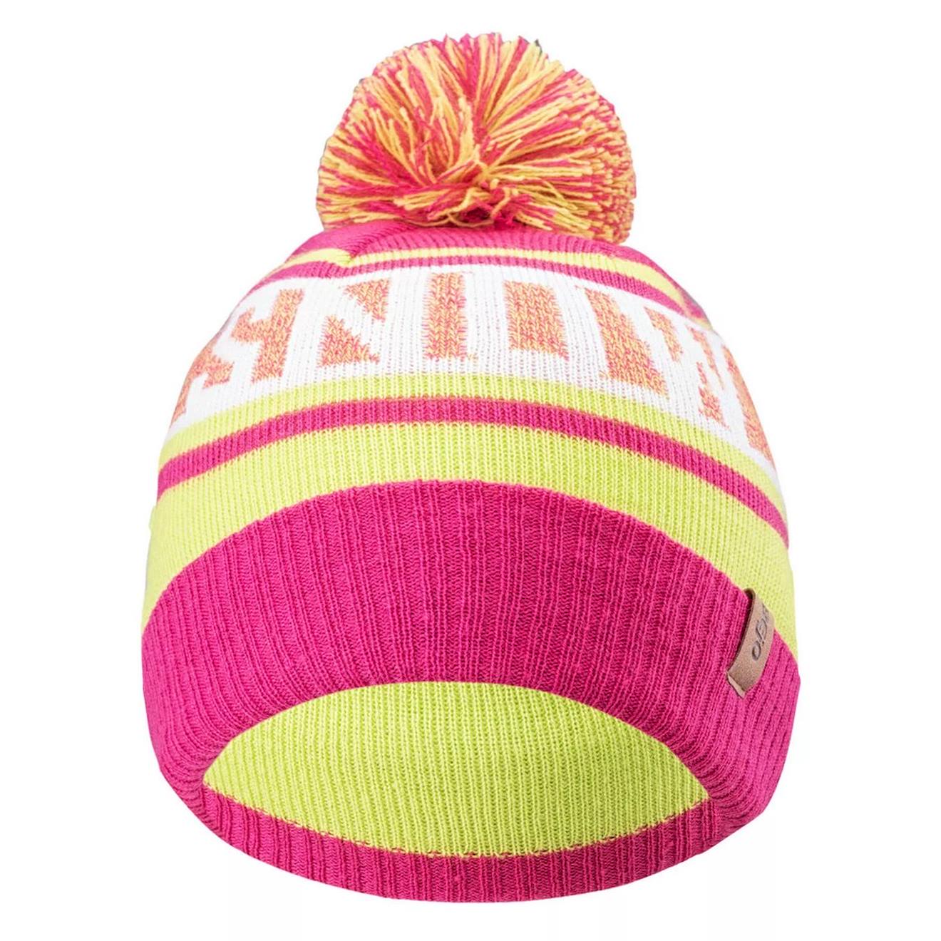 Bonnet D´hiver Acrylique Barro Vert Clair / Rose Foncé