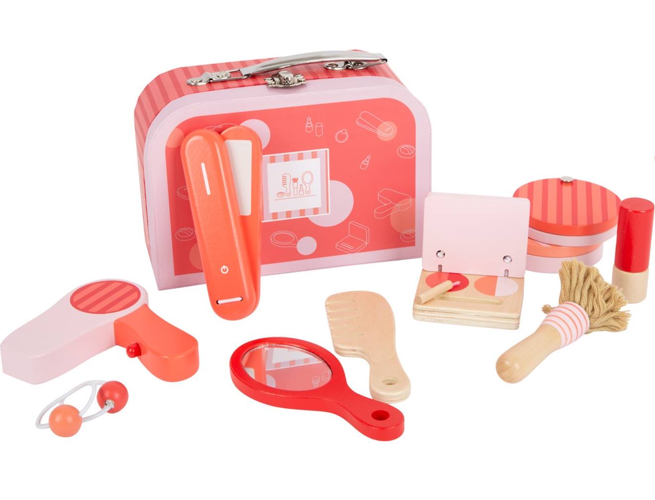 Coffret Cosmétique Et Coiffure Rétro Rouge