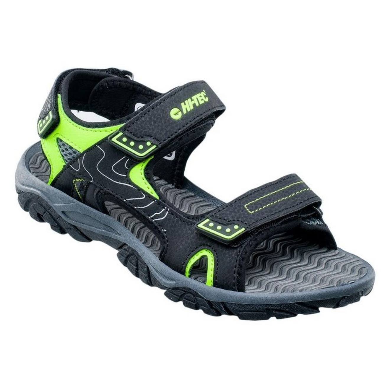 Sandales Synthétique Menar Noir / Gris Foncé / Vert Clair