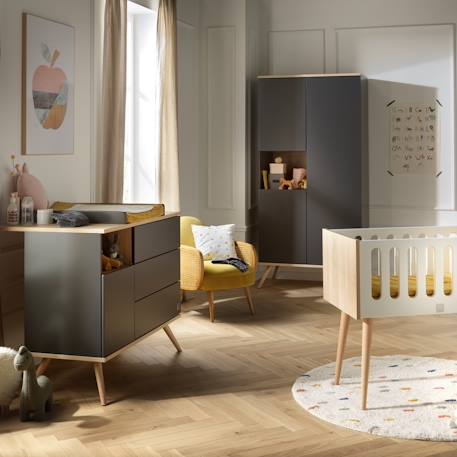 Armoire 3 portes 1 niche - boreale Bleu+Gris+Orange 6 - vertbaudet enfant 