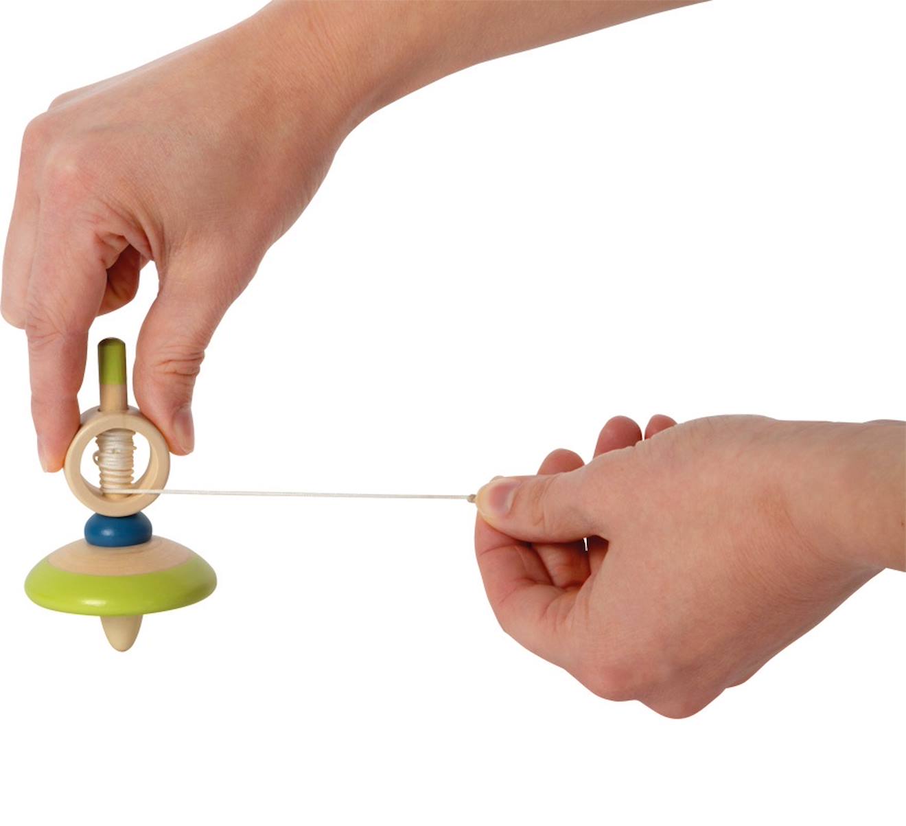 Toupie En Bois Avec Ficelle Beige (Small Foot) - Image 1