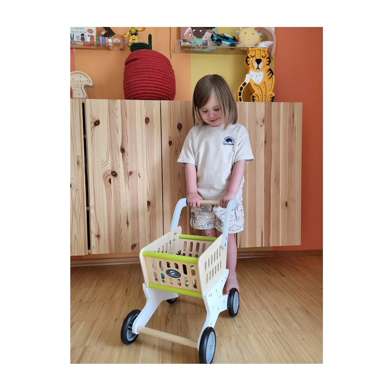 Caddie En Bois Tendance Beige (Small Foot) - Image 1