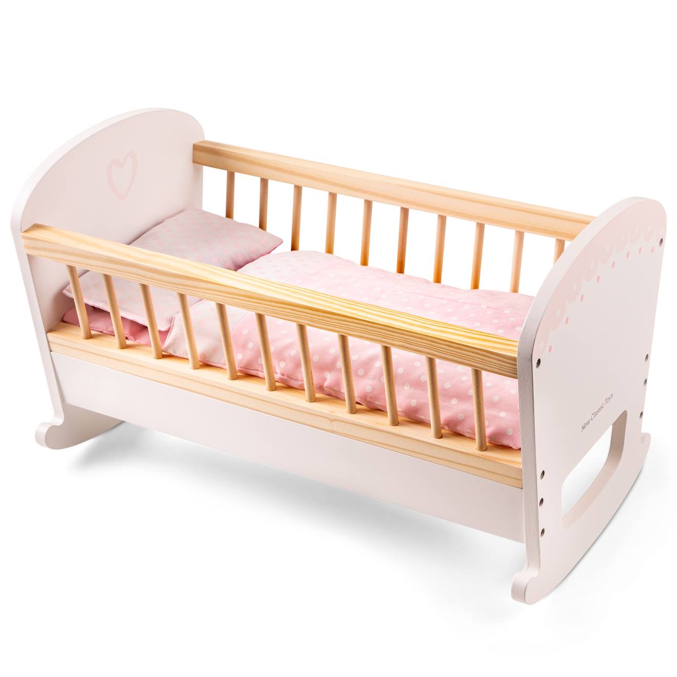 New Classic Toys - Lit De Poupée En Bois Blanc Blanc
