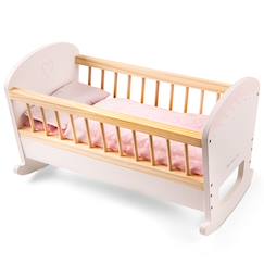 -Lit de poupée en bois blanc