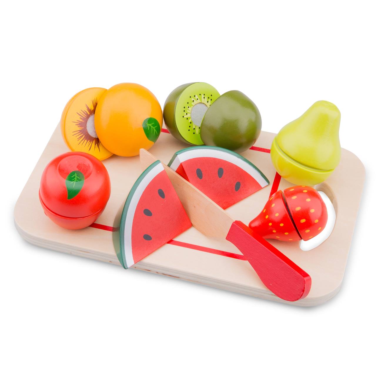 New Classic Toys - Fruits En Bois À Découper Beige