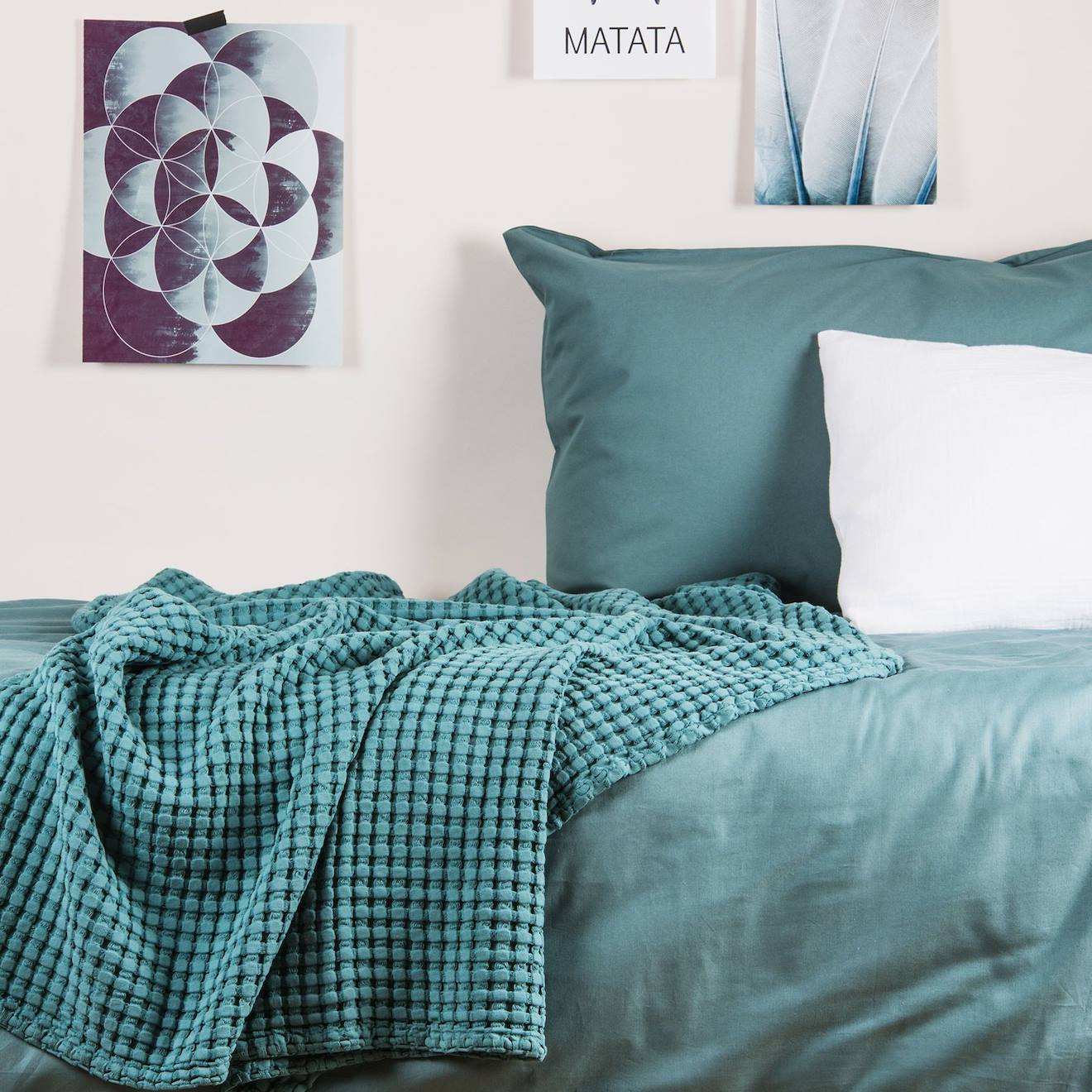 Plaid En Coton Bio Paros Eucalyptus