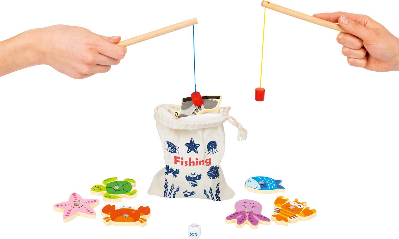 Jeu De Voyage Pêche Au Poisson Beige (Small Foot) - Image 1