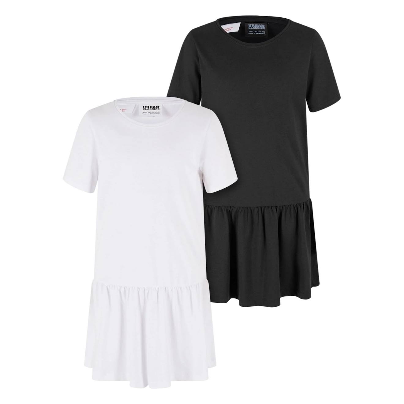 Robes T-shirt En Coton Peigné De Qualité Supérieure Valance Blanc / Noir