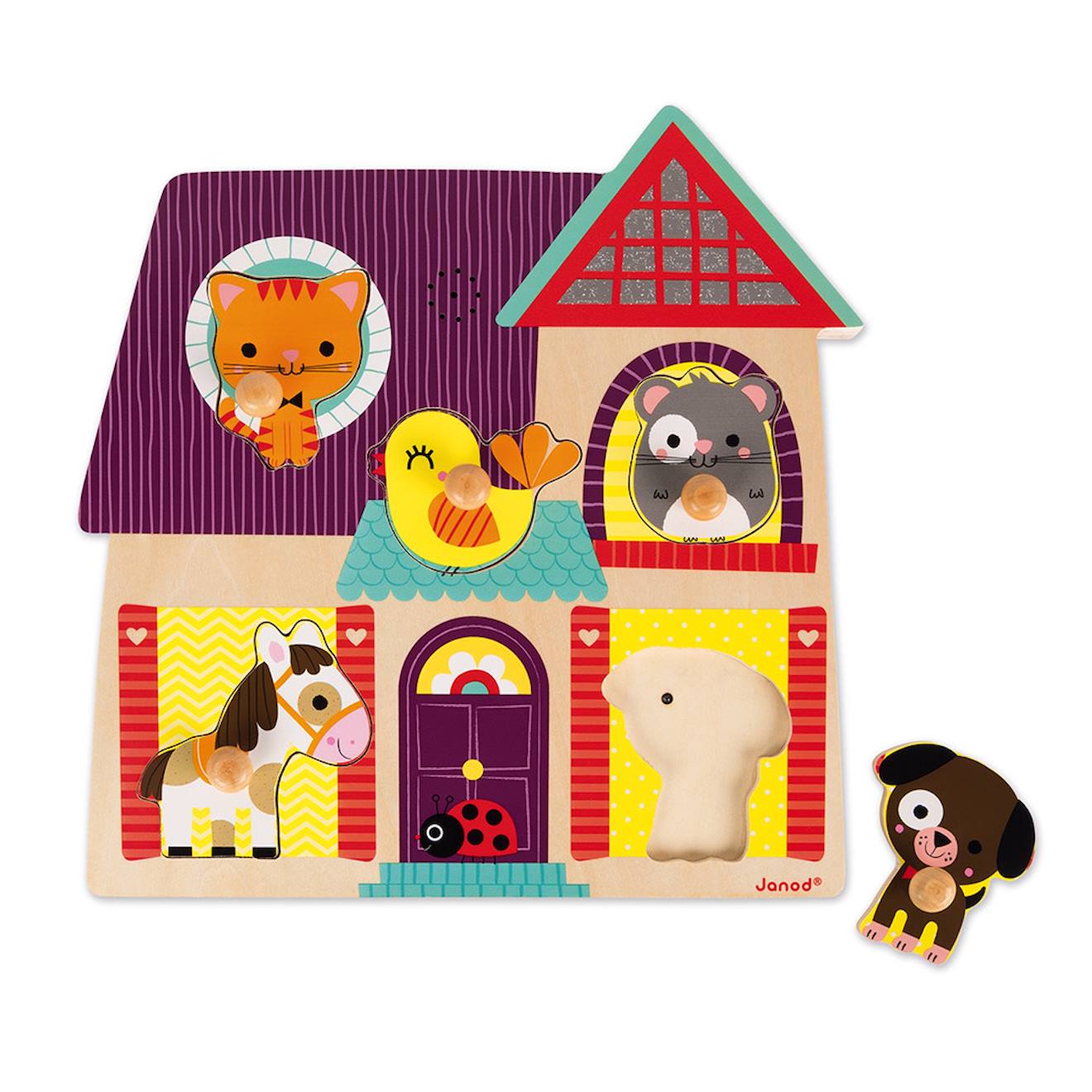 Puzzle Sonore Mes Petits Compagnons Rouge