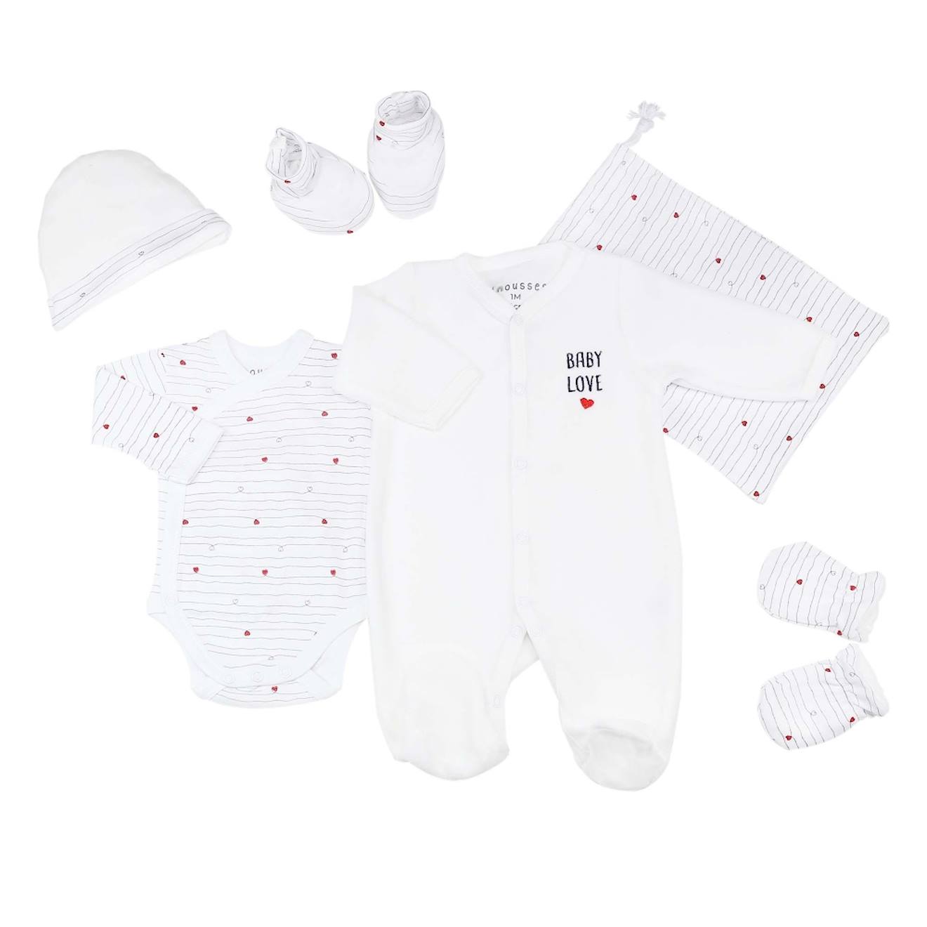 Trousseau Naissance Modèle Baby Love Blanc