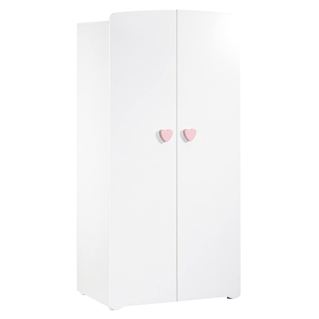 Baby Price - Armoire Bébé 2 Portes Blanc/rose